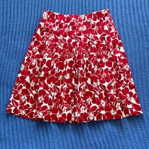 Talbots Red Pleated A-Line Skirt